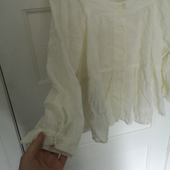 Free People Flowy Boho Hippie Summer Blouse - Picture 9 of 10